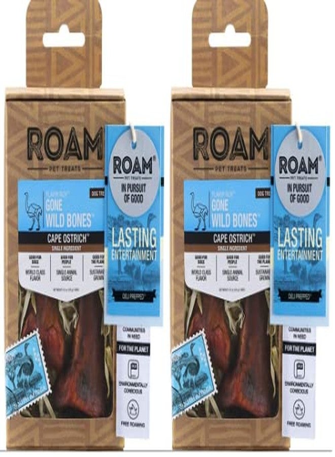 روم مجموعة ROAM Pet Treats من 4 قطع من عظام Gone Wild، صغيرة، بنكهة نعام الرأس - Image 1